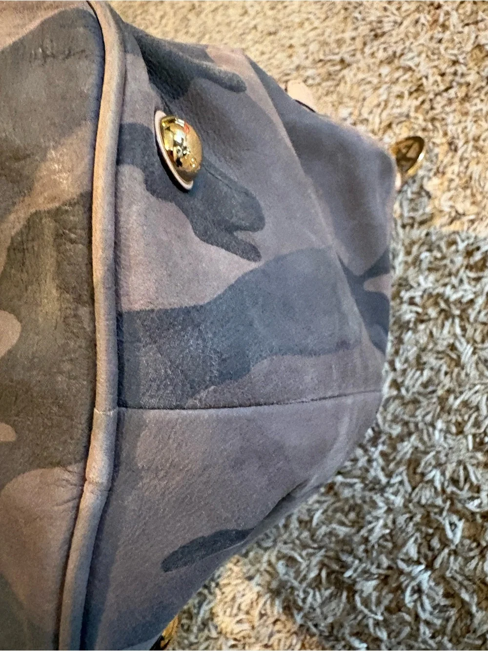 Michael Kors Taupe & Beige Camo Leather Bag